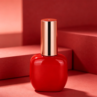 Flacon de vernis à ongles vide de style luxueux 10 ml, flacon de vernis à ongles électroplaqué avec bouchon et pinceau, flacon en verre rond pour la peinture des ongles