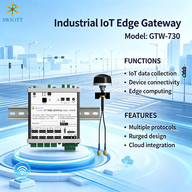 GTW730 Edge GTW730 IoT Gateway PLC Powerline Communication LoRaMesh for Industrial Automation Distributed Deployment