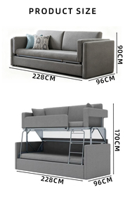 Sofá convertible con marco de <span class=keywords><strong>Metal</strong></span> grueso resistente para ahorrar espacio, litera, sofá cama con escalera para sala de estar, apartamento pequeño, venta al por mayor - Product Image 4
