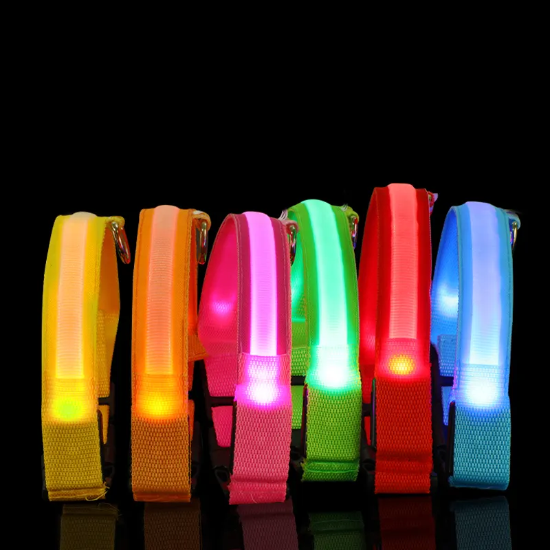 usb rechargeable pet dog led glowing collar durable lifetimeled pet collar dog supplies collar led neon pets