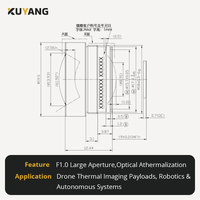 Objectif thermique longue portée 9,1 mm en chalcogénide F1.1 adapté aux capteurs de résolution 640x512 12μm pour la robotique et les systèmes autonomes