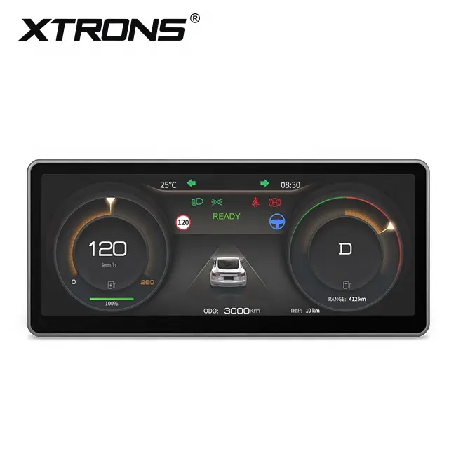 XTRONS 8.9 inç dokunmatik ekran Linux OS dijital gösterge paneli tesla modeli 3 model y apple araba oynamak android otomatik