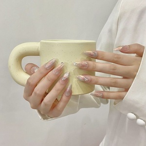 Uñas Artificiales de Lujo, Estilo Stiletto, con Pedrería Aurora, Desmontables, Adhesivas, 100% Hechas a Mano - Product Image 3