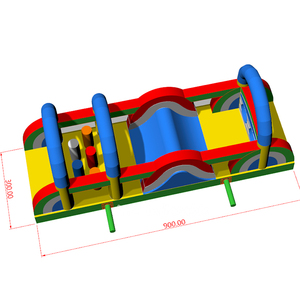 Circuito <span class=keywords><strong>de</strong></span> Obstáculos Inflable Comercial con Tobogán, Castillo Hinchable para Exteriores, Cama Elástica, Laberinto Inflable Grande - Product Image 6