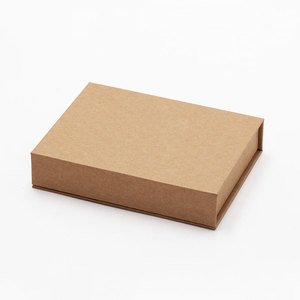 Custom very thin small kraft color magnetic closure book style gift box for accessories