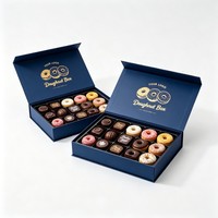 Emballage en carton pliable biodégradable personnalisé de haute qualité, vente en gros de boîtes pour gâteaux, biscuits, beignets avec logo