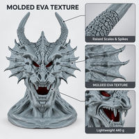 Masque de tête de dragon en EVA 30x28x46cm pour Halloween, accessoire de cosplay, costume de fête, couvre-chef pour spectacle scénique, vente en gros