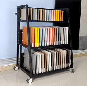 Estante de exhibición de piedra de cerámica de muestra de azulejo de metal de piso de servicio pesado Estante de exhibición de muestra de azulejo de cerámica de piedra con ruedas - Product Image 2