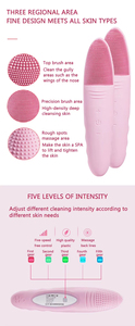 Brosse nettoyante faciale en silicone rechargeable par USB, étanche IPX7, à haute fréquence vibratoire, pour un nettoyage en profondeur des pores et une revitalisation de la peau du visage - Product Image 4