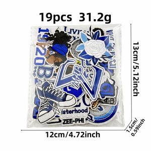 Parches Bordados <span class=keywords><strong>de</strong></span> la Serie Azul, Decoración <span class=keywords><strong>de</strong></span> Hermandad, Insignias Bordadas, Accesorios <span class=keywords><strong>de</strong></span> Ropa, Parches Termoadhesivos para Tela - Product Image 2