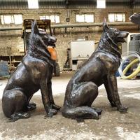 Estatua Personalizada TREVI Grandeur Nature Chien en Bronce |   Estatua Realista de Pareja de Perros para Decoración de Jardín, Chateaux y Villas
