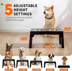 Fabricante al por mayor, cuencos dobles elevados ajustables para perros, protección cervical duradera, cuenco alimentador de acero inoxidable para mascotas - Product Image 3