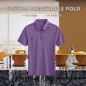 Chemise d'été pour homme à manches courtes en velours côtelé respirant, anti-rides, de haute qualité, avec impression brodée personnalisée - Product Image 2