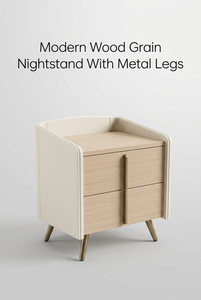 Elegante y Contemporáneo Mueble de Noche Resistente de Madera Maciza Ecológica con 2 Cajones de Almacenamiento para Dormitorio, Apartamento Pequeño, Interior de Hotel - Product Image 5