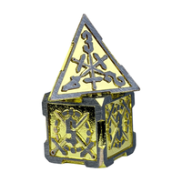 Ensemble de dés polyédriques en métal OEM personnalisés pour jeux de rôle (RPG) Dungeons and Dragons, 7 pièces, écologiques, formes fantastiques et science-fiction, thème pirate