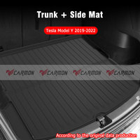 Tapis de coffre OEM de voiture TPE avec couvercle de boîte de rangement latéral modèle Y tapis de coffre pour Tesla 2019-2022