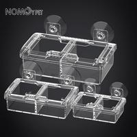 Nouveau bol d'alimentation pour reptiles en plastique GPPS transparent bleu blanc avec ventouses solides pour insectes vivants