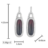 Boucles d'oreilles ovales en résine, boucles d'oreilles manchette en zircone cubique, boucles d'oreilles modernes classiques scintillantes, boucles d'oreilles manchette magnétiques tendance