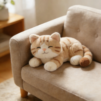 Maak je eigen lachende oranje tabby-katten knuffels, rechtstreeks van de fabriek, vanaf een ontwerp voor een zakelijke campagne, creatieve cadeaucollectie.