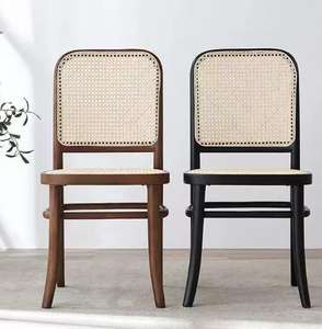 Silla de Comedor Moderna de Madera Maciza, Silla de Restaurante de Madera, Silla Lateral de Ratán para el Hogar, Muebles de Hotel - Product Image 4