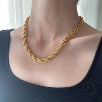 Collier unisexe hip-hop en argent 925 torsadé, chaîne corde, vente en gros, bijoux personnalisés, directement de l'usine