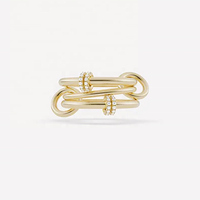 Bague tendance LOZRUNVE en cuivre plaqué or 18 carats avec petits cercles connectés pour femme