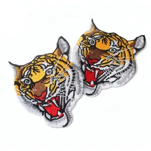 Kustom Tiger Head Logo Bordir Lencana dan Patch untuk Pakaian dan Topi