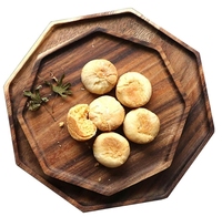 Plateau de service hexagonal en bois, design moderne et élégant, pliable, taille et couleur personnalisables, pour légumes, fruits, desserts, service alimentaire