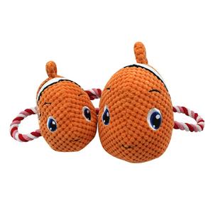 Toptan Pet çevre dostu balık okyanus Squeaky peluş komik interaktif çiğnemek halat ses köpek oyuncak - Product Image 3