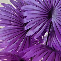Nouvelle plante artificielle en pot en plastique, feuille de palmier artificielle éco-responsable, haute simulation, violet foncé, pour mariage et Noël