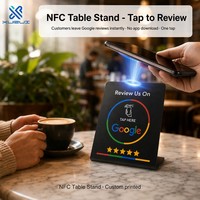 Base de Mesa NFC OEM con Logotipo Personalizado Impreso, Base Acrílica NFC NTAG213 para Promoción de Marketing y Reseñas en Google, Facebook e Instagram
