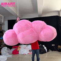 Ballon nuage gonflable en peluche pour la décoration de soirée, modèle nuage rose gonflable pour décoration suspendue