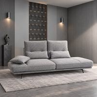 Modern Upholstered <strong>Sofa</strong>, Adjustable Armrest High Back Fabric Couch with Lumbar Pillows and Metal Legs for Living Room