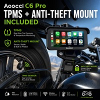 AOOCCI Écran portable pour moto de 6,25 pouces avec CarPlay, WiFi, caméra embarquée 2K HD, DVR, BSD, TPMS, Android Auto