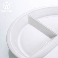 Assiettes de table en porcelaine, 100 pièces, 3 compartiments, assiettes à dîner pour les restaurants et les hôtels