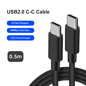Hoge Kwaliteit Tpe Type C Naar Type C 3a Snel Opladen Usb-Kabel 50Cm Draagbare Datakabel Voor Slimme Telefoons En Horloges Power <span class=keywords><strong>Bank</strong></span> - Product Image 2