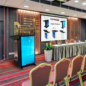 Podio para Sala de Conferencias, <span class=keywords><strong>Atril</strong></span> Profesional con Cuerpo de Aluminio, Audiovisual, Pantalla Dual, Plataforma para Discursos - Product Image 6