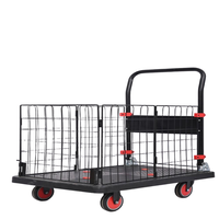 Carretilla Portátil de 150 kg, Carro de Plataforma Rodante de Cuatro Ruedas con Marco de Acero y Plástico, Herramienta de Almacenamiento Industrial OEM