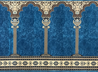 Tapis de mosquée épais rouge et bleu, mur à mur