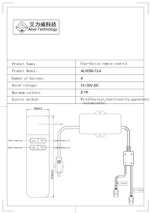 <span class=keywords><strong>Telecomando</strong></span> Automatico ALWSK-72 a Otto Pulsanti con Codice Fisso, Display LED Resettabile, Comunicazione Cablata per Porte Auto e Sollevatori - Product Image 4
