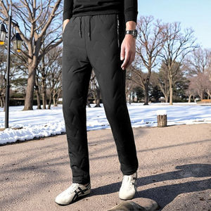 <span class=keywords><strong>Pantalon</strong></span> décontracté en velours de coton pour homme, grande taille, pour porter à la maison, chaud et épais pour l'hiver - Product Image 1