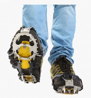 Crampons et couvre-chaussures à pointes pour sports d'hiver en plein air, certifiés EN ISO 13287, pour hommes et femmes, pour la randonnée et la course sur sentier, pour la neige et la glace