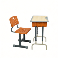 Ensemble de chaise et de bureau d'école ergonomiques en bois avec pieds renforcés, couleur personnalisée, design robuste pour une utilisation en classe, en salle de sport et à l'hôpital