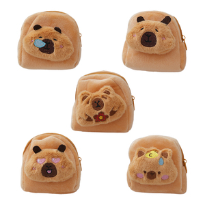 Portefeuille en peluche mignon de capybara de la marque KL, vente chaude, pour enfants, 10x10cm, dessin animé, rangement pour écouteurs, mini porte-cartes - Product Image 6