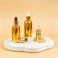 Flacons en verre électroplaqués or et argent, vides et rechargeables, pour huiles essentielles et parfums, avec bouchon à vis, 15ml, 30ml, 1oz, 60ml, 2oz