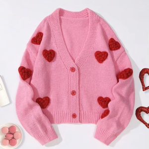 Cárdigan con botones de moda de fabricante profesional, cárdigan con cuello en V y hombros caídos con logotipo personalizado para <span class=keywords><strong>mujer</strong></span> - Product Image 1