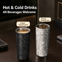 Gobelet isotherme personnalisé en usine de 660 ml, tasse à café sous vide épaissie, portable, en titane pur, avec paille, idéal pour les voyages et comme cadeau
