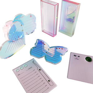 Paleta de Acrílico Transparente para Extensiones de Pestañas, Placa para Pegamento de Pestañas, Herramientas Profesionales para Injertos - Product Image 1