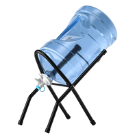 Fontaine à boire de camping pliable simple gallon distributeur de bouteille d'eau support de support avec robinet de buse anti-poussière