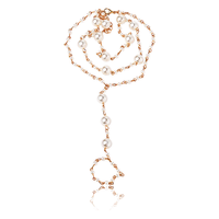 Sandales vintage bohèmes plaquées or avec perles pour femme, double chaîne de cheville, anneau de pied, bijoux de plage pour mariage, vente en gros